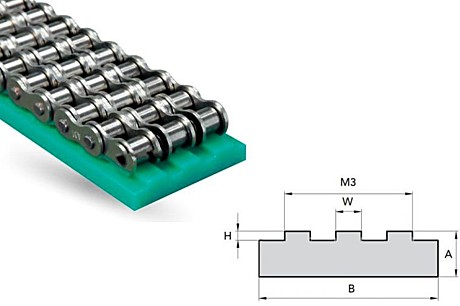 Направляющая цепи 10B-3 тип GC-T3 (15x55x2000)